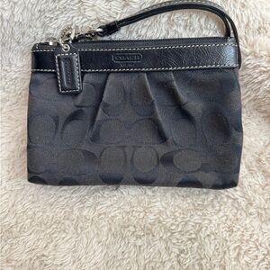 Coach Dark Gray Signature Wristlet